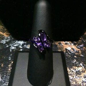 Rhodium purple CZ ring